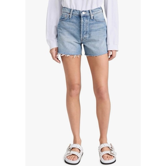 MOTHER SUPERIOR The Skipper Short N’ Long Fray Denim Shorts - Picture 1 of 9